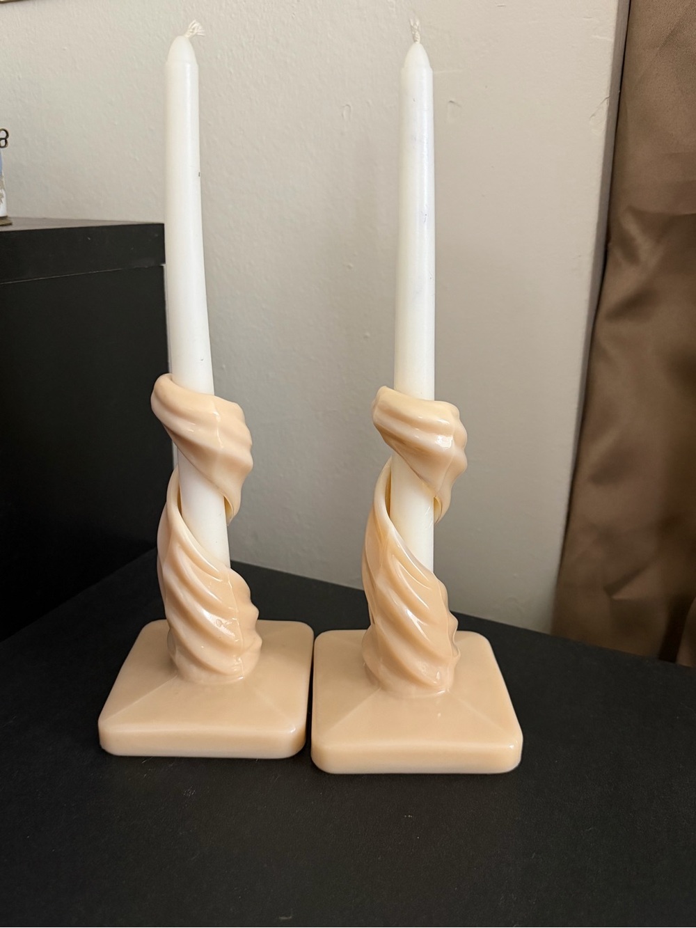 Westmoreland spiral glass candle holders